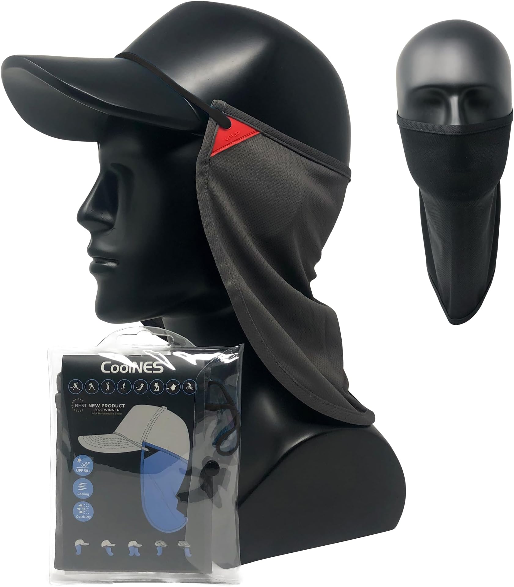 CoolNES - UV Sun Protection Neck Drape Adjustable Multifunctional 2 in 1 Face Covering for Outdoor Fishing - Unisex