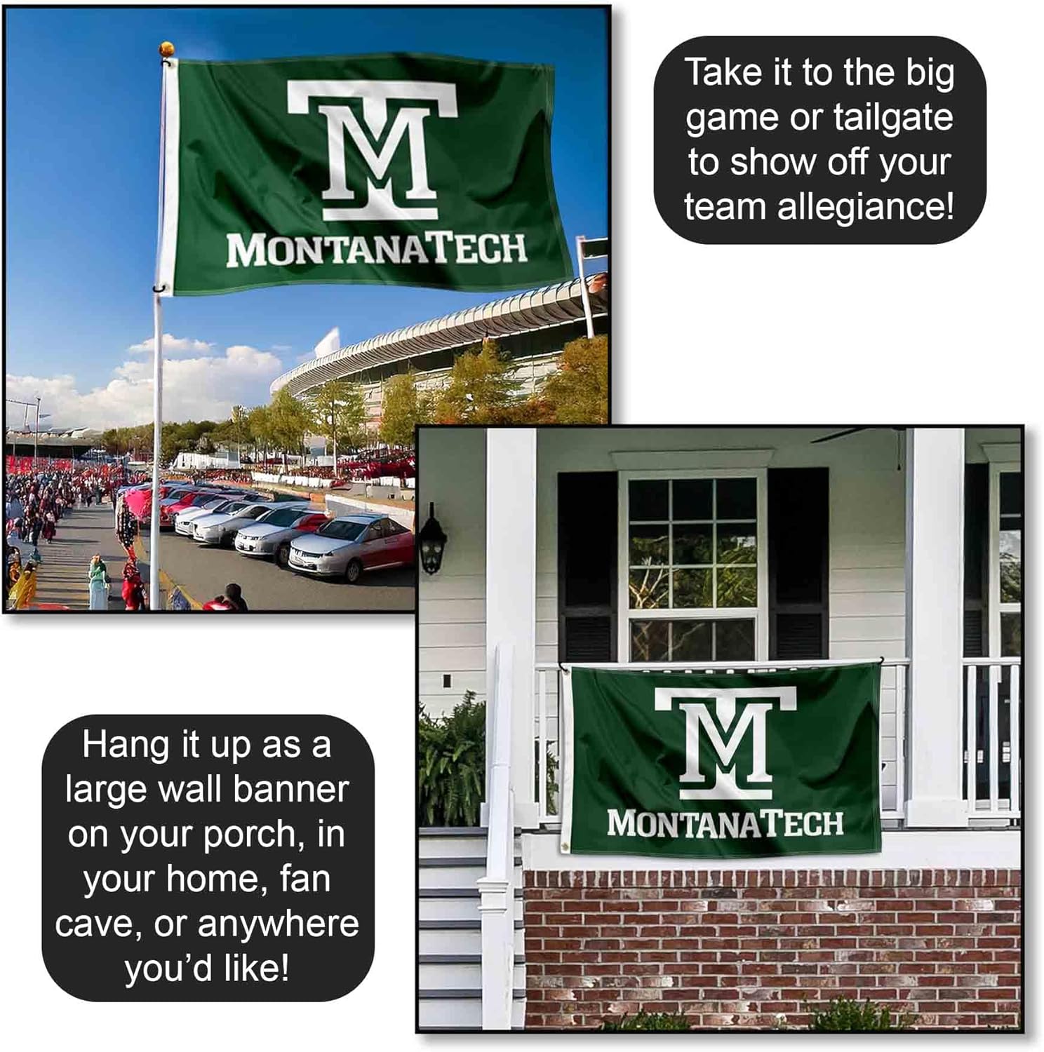 College Flags & Banners Co. Montana Tech Diggers Wordmark Logo 3x5 Grommet Flag