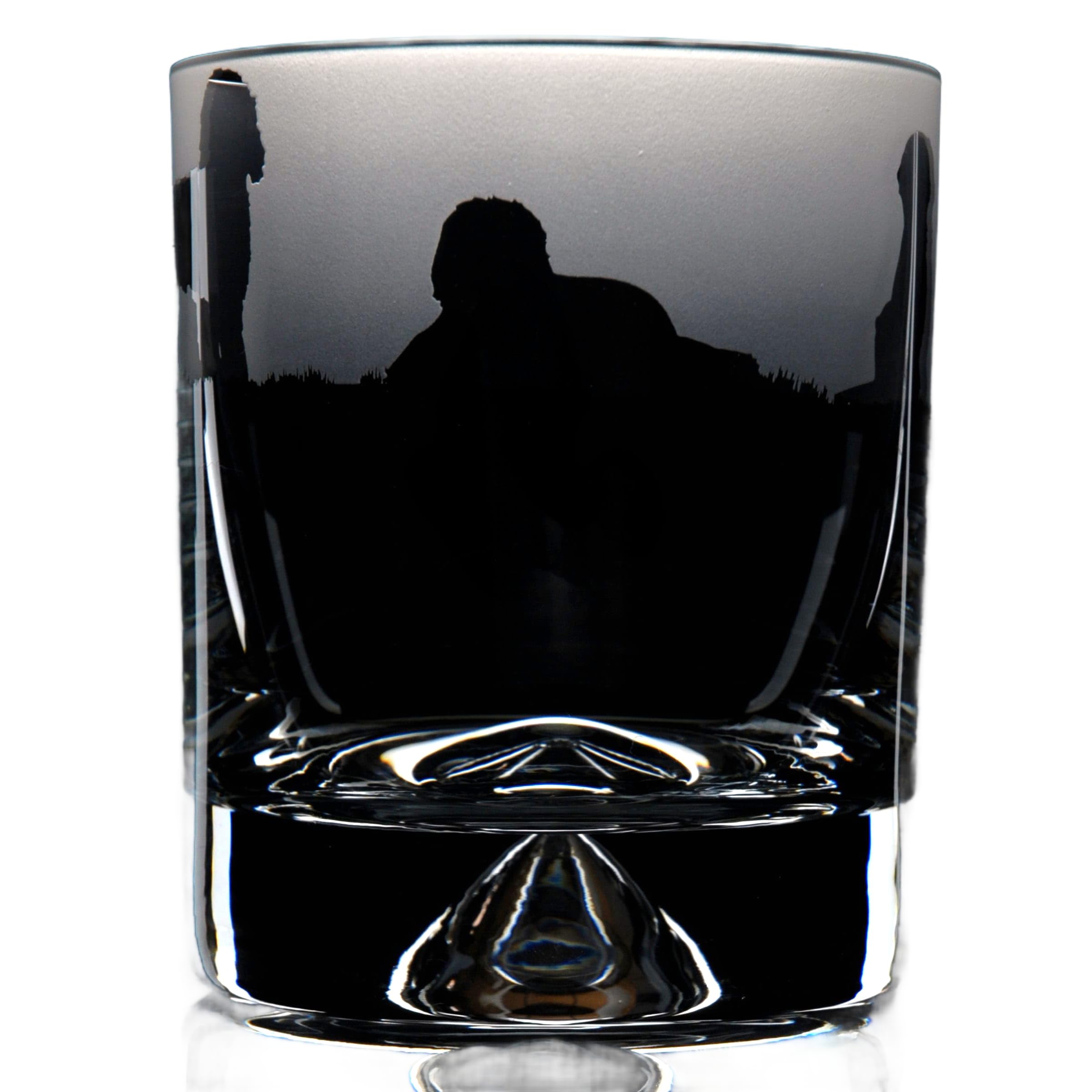 GLYPTIC Glass Art Labradoodle Dog Frieze Hand Etched/Engraved Whiskey Tumbler Glass