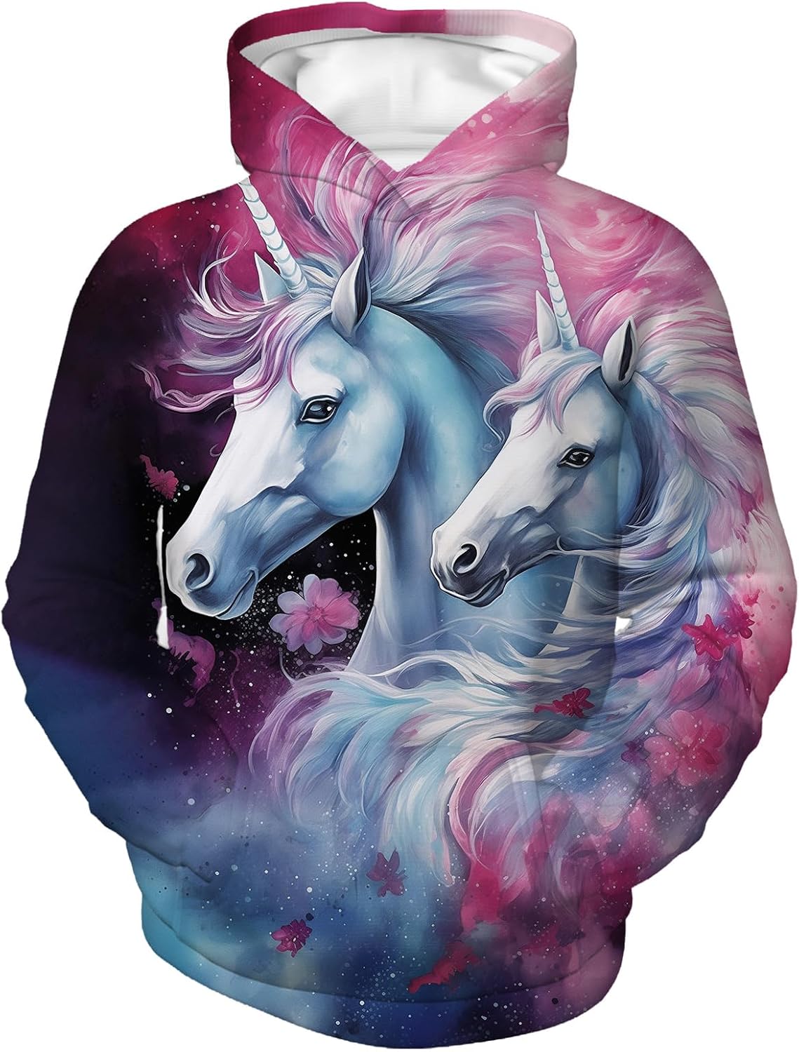 Vnurnrn Animal Cheval Licorne Mignon Bébé Sweat à Capuche Sweat-Shirts De Sport 3D Hommes Sweatshirt Manches Longues Pullover Hooded Pour Filles Garçons