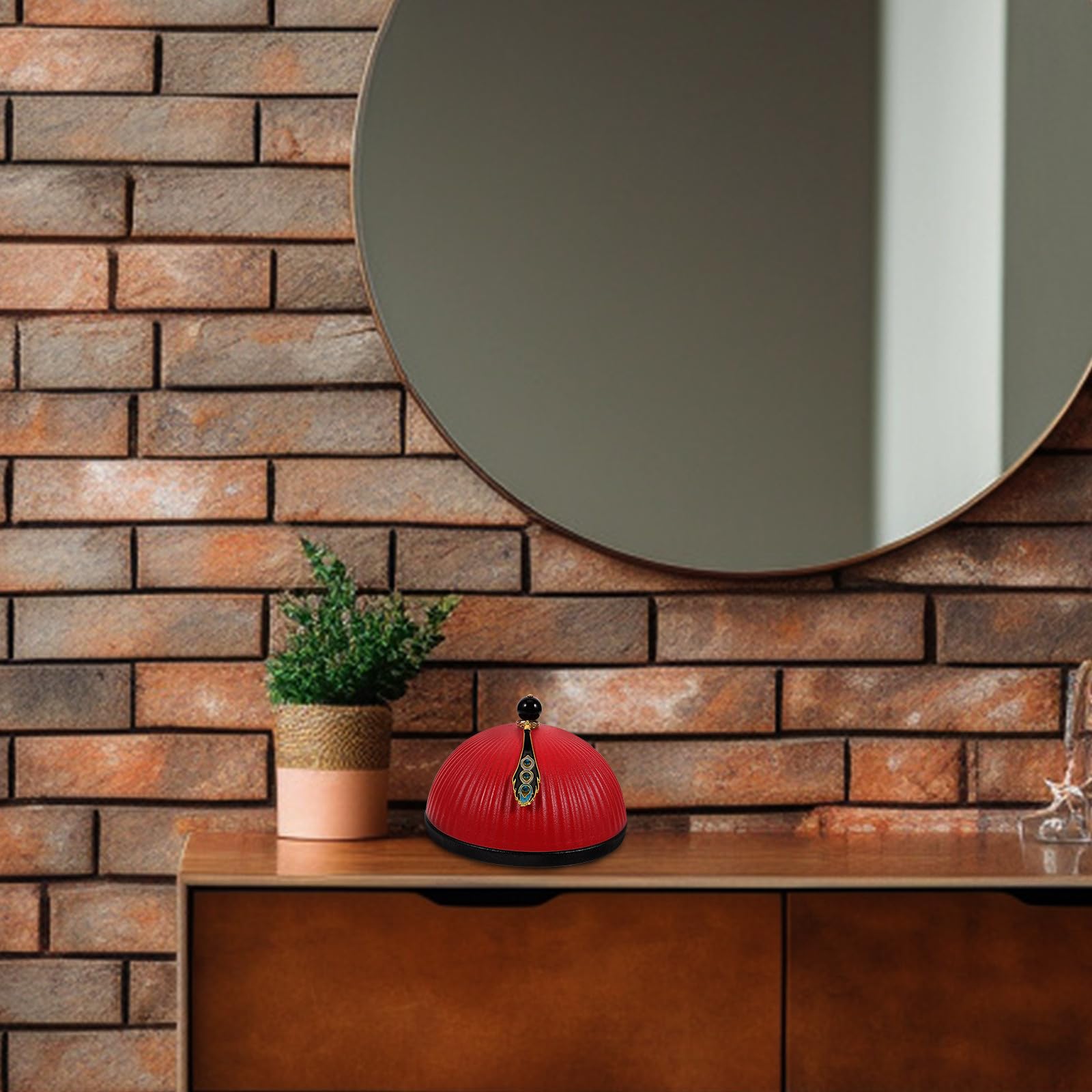 Posacenere da Tavolo in Ceramica Rosso, Piccolo Design Decorativo | Tavolo e Ufficio, Superficie Resistente All'usura, Facile da Pulire, Stile Delicato
