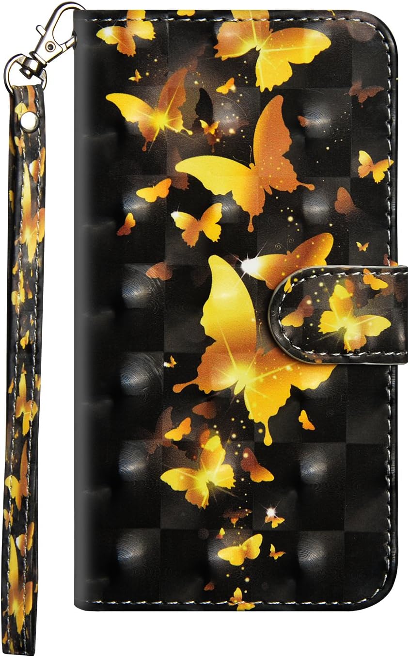 WindTeco Nokia 8 Sirocco Case, 3D Butterfly Printed Design Premium PU Leather Cover Wallet Stand Flip Case Magnetic Closure with Card Slots & Wrist Strap Protective Case for Nokia 9 / Nokia 8 Sirocco
