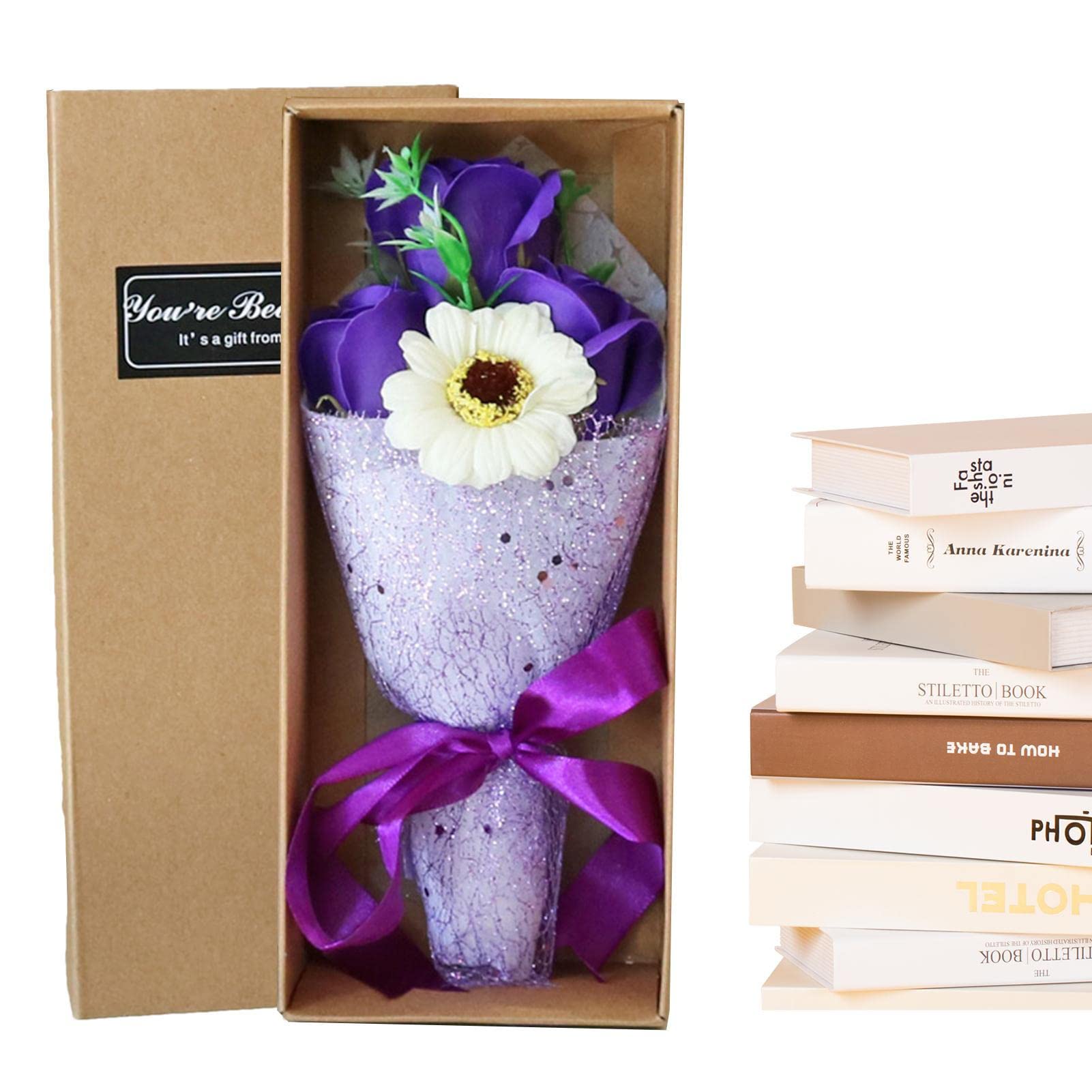 Soap Flower Bouquet | Artificial Carnation Rose Flower Bouquet Soap Flower | Soap Bouquet Hug Bucket, Gift Box for Women Girls Mom Birthdays