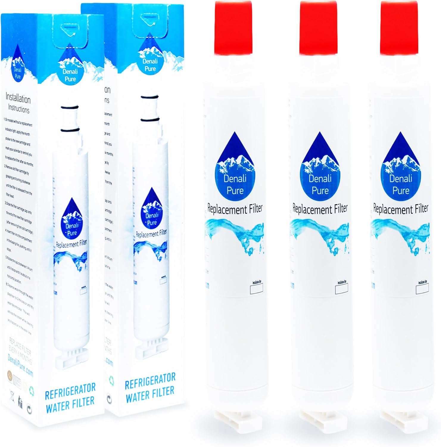 3-Pack Replacement for Whirlpool G2IXEFMWB02 Refrigerator Water Filter - Compatible with Whirlpool 4396701 Fridge Water Filter Cartridge