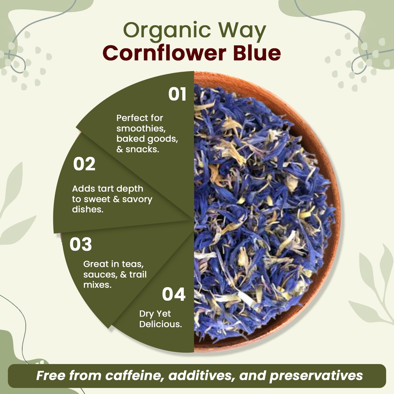 Amazon.com: Organic Way Premium Cornflower Blue Whole (Centaurea