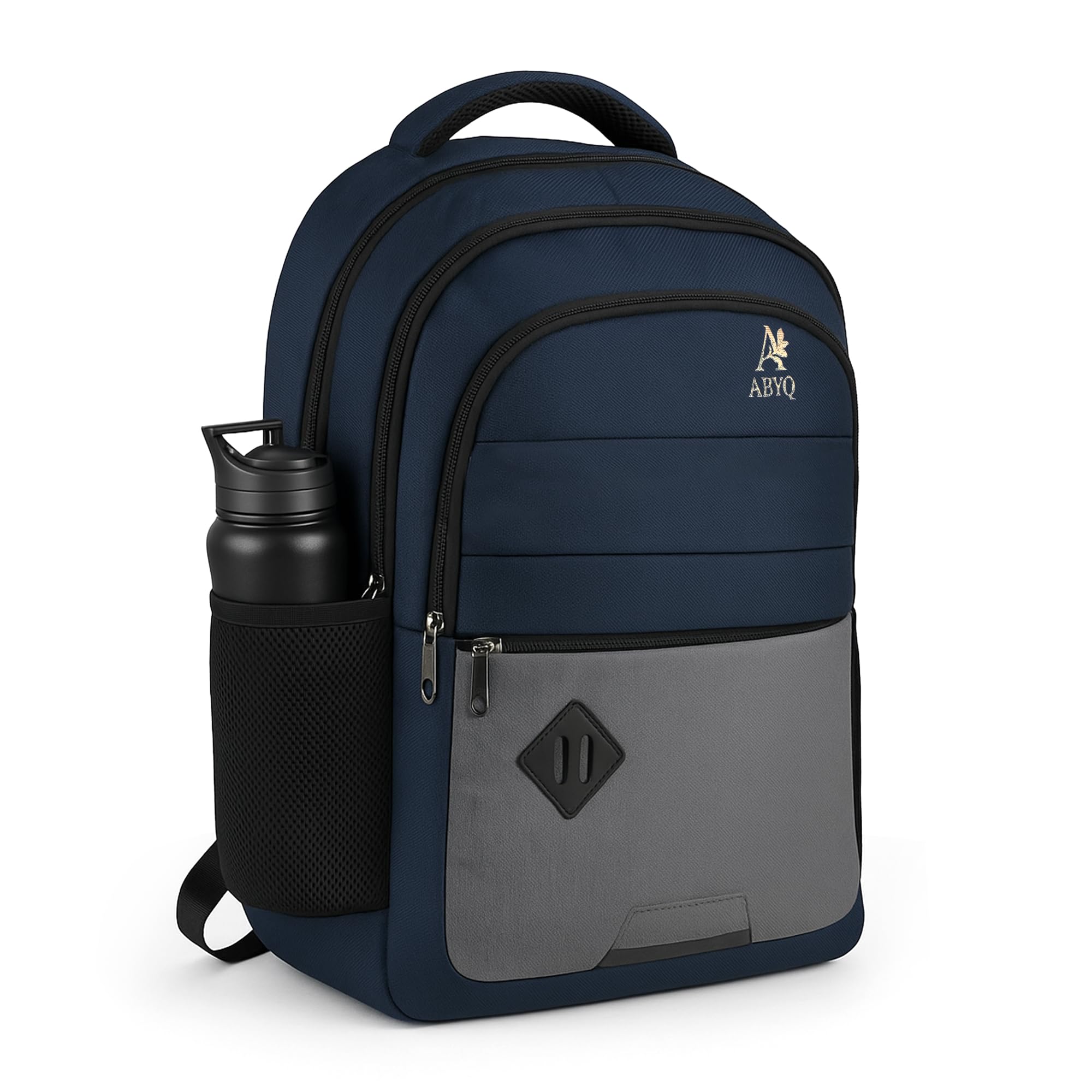 abyq 45L Waterproof Laptop Backpack, Dual-Tone Design with Multiple Compartments, Breathable Padding, Blue-Grey-picture-36