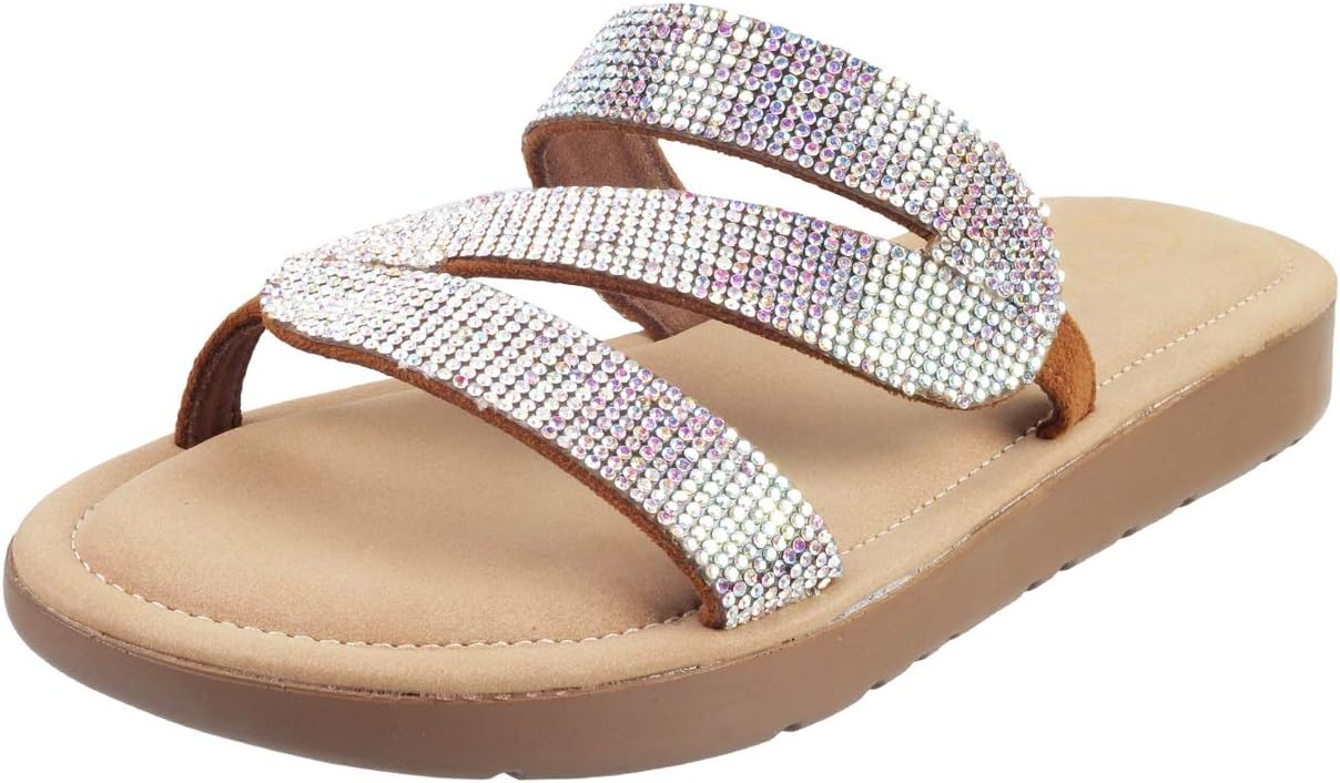 Women's Diamond Encrusted Slip Ons Sandal