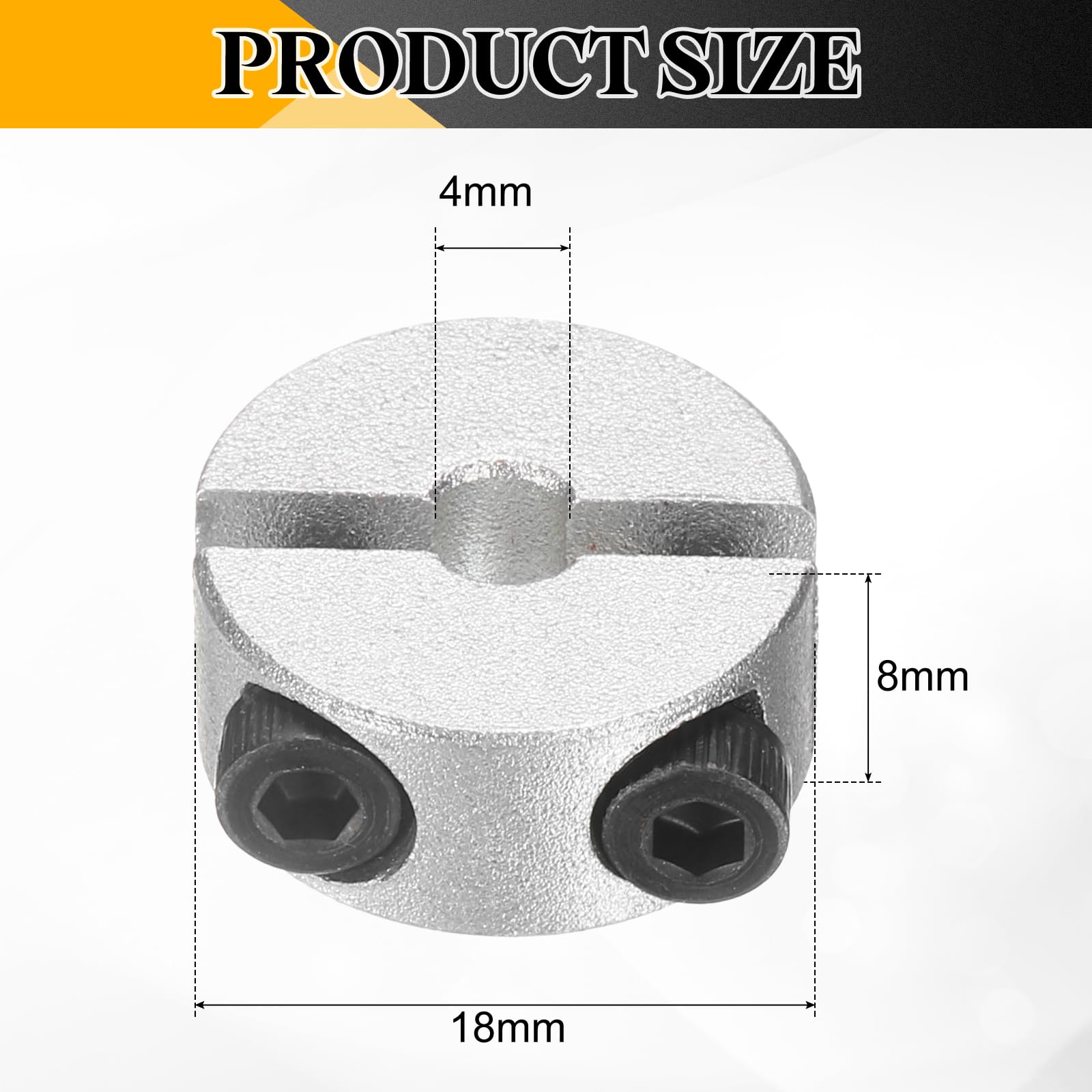 Amazon | uxcell シャフトカラー 内径4mm 外径18mm 厚さ8mm セット