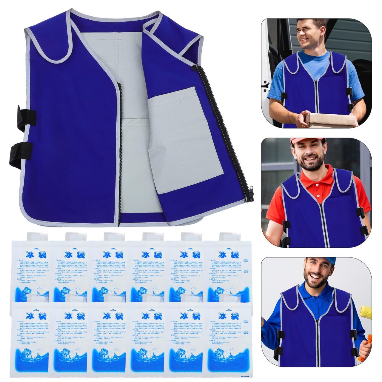 Garneck Gilet de Refroidissement pour Hommes et Femmes - Gilet Glacé avec Poches de Refroidissement pour Activités Estivales - Idéal pour la Pêche, le Cyclisme et le Jardinage - Gilet de Fraîcheur
