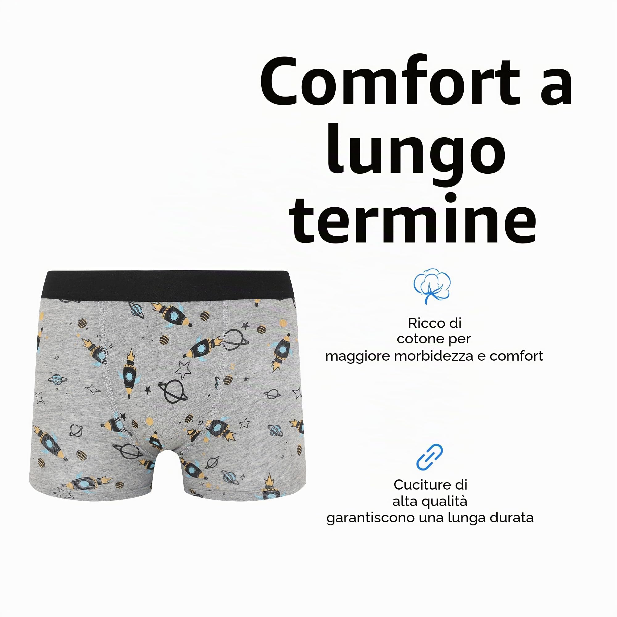 Uizuooy Mutande Bambino Boxer Ragazzo Slip Bambino Comodi Boxer Uomo Cotone Elasticizzato 8-16 Anni Pacco da 12 UN1 170-176