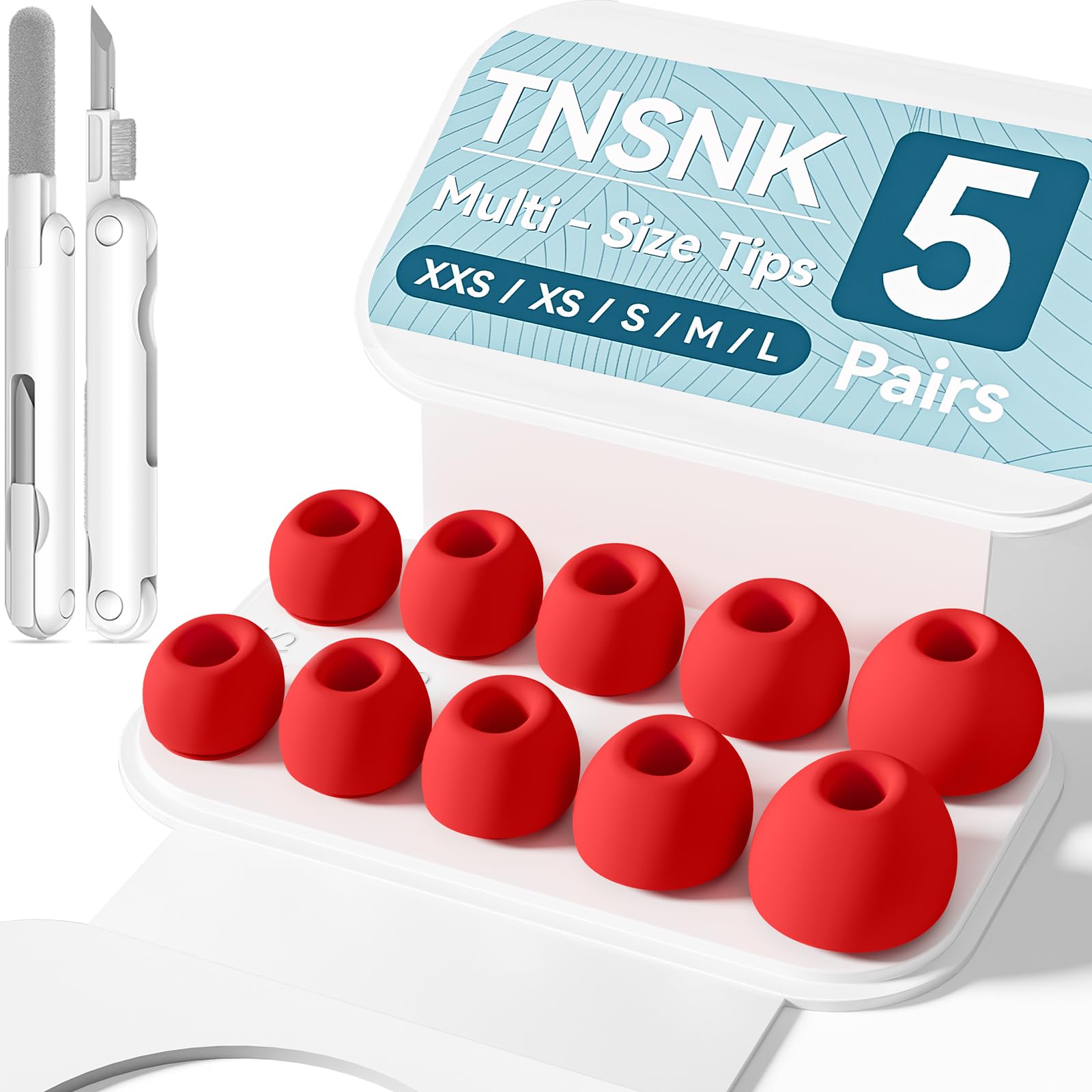 5 Pairs Replacement Ear Tips for AirPods Pro 3(White)