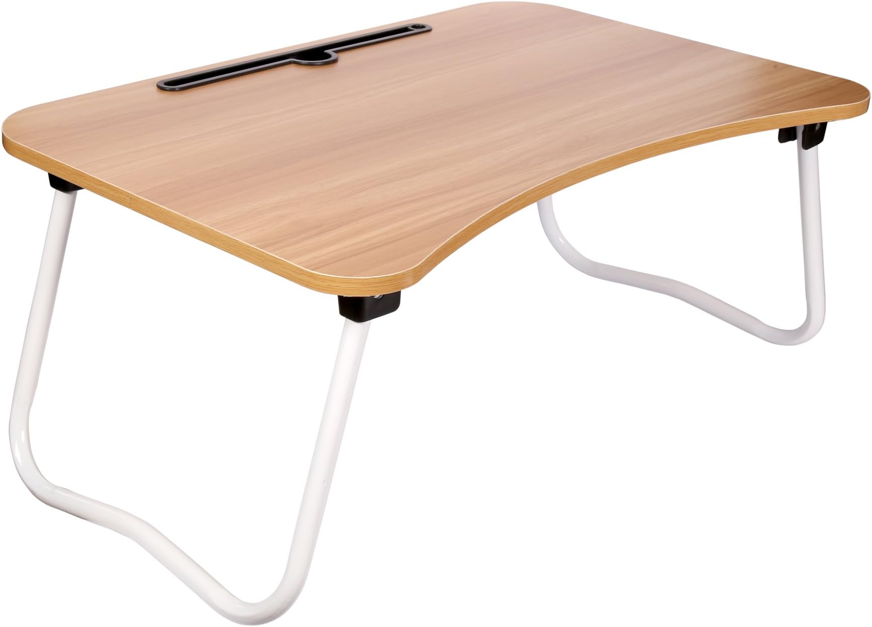 Cubix Laptop Desk Bed Table Notebook Table Bed Tray Table Breakfast Serving Tray for Sofa Bed with Foldable Metal Legs and MDF Top Board with Mobile Dock Stand L 60CM H 28 cm W 40 cm