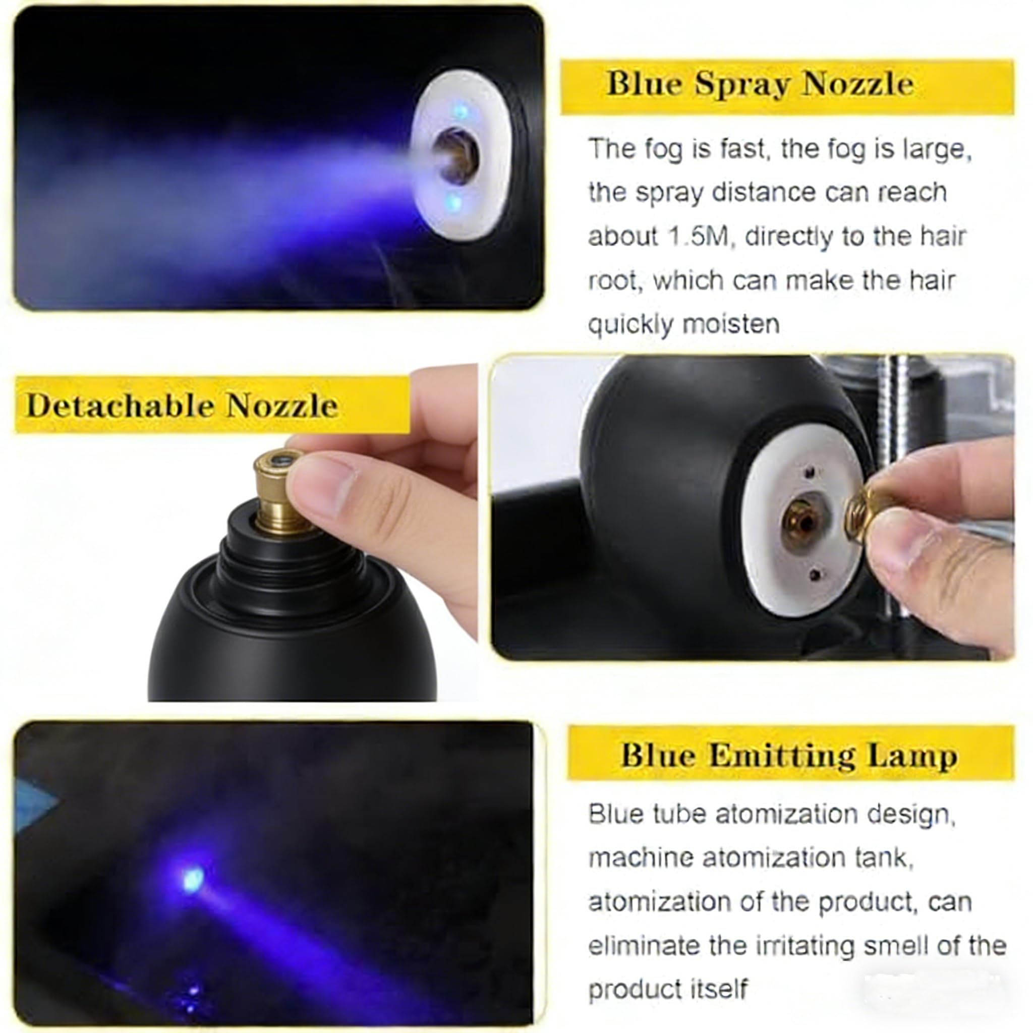 Vaporizzatore verticale per capelli, macchina per condizionamento profondo, trattamento del cuoio capelluto con luce blu, colorazione dei capelli