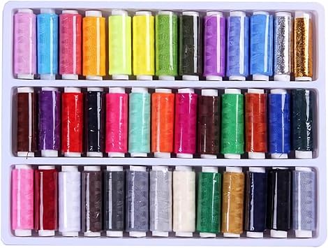 39 Pcs 109 Yard Mixed Colors Polyester Spool Sewing Thread for Hand Machine Sewing Emergency and Travel DIY Sewing