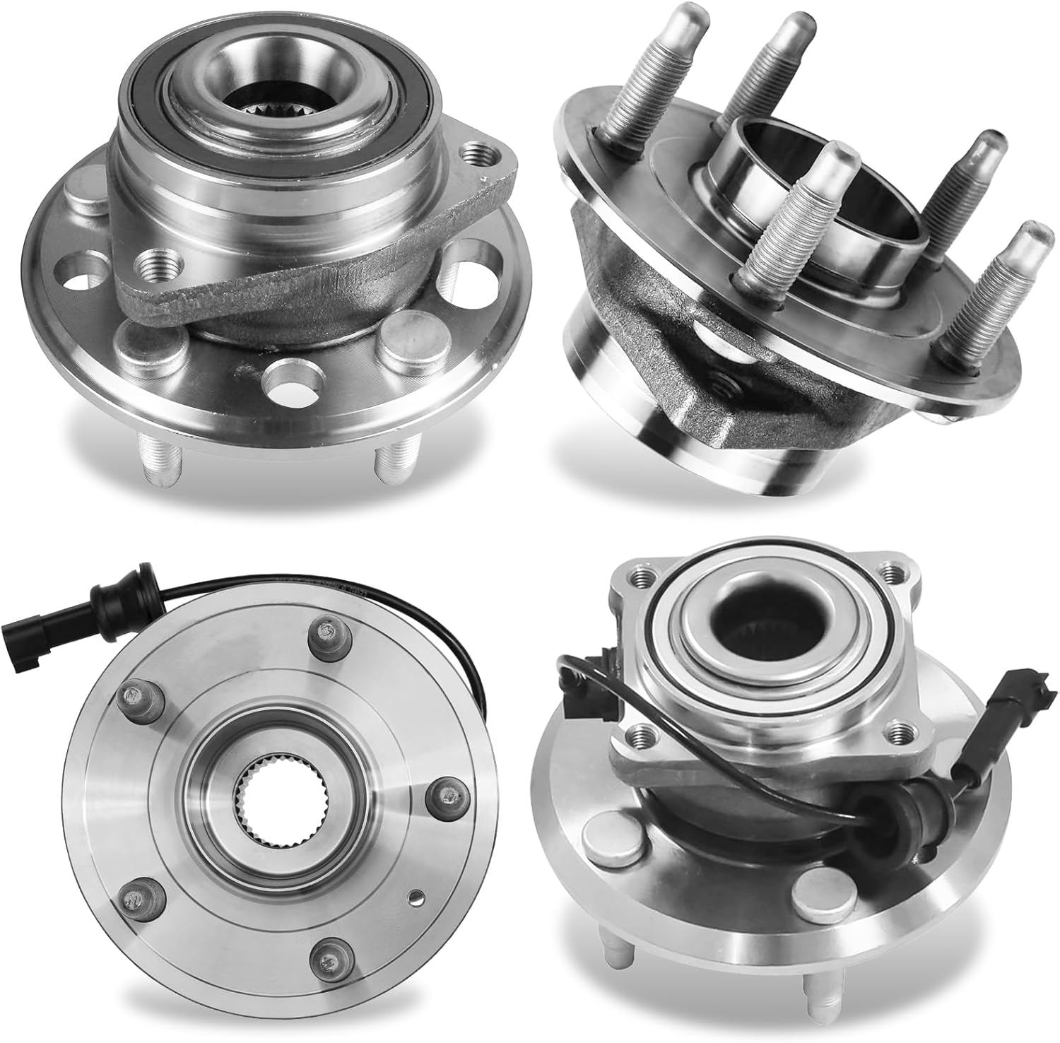 Front and Rear Wheel Bearing and Hub for 2010-2017 GMC Terrain Chevrolet Equinox 2011 2012 2013 2014 2015 2016 11 12 13 14 15 16 17 Assembly Left Right Replacement Quad - 513288 512440