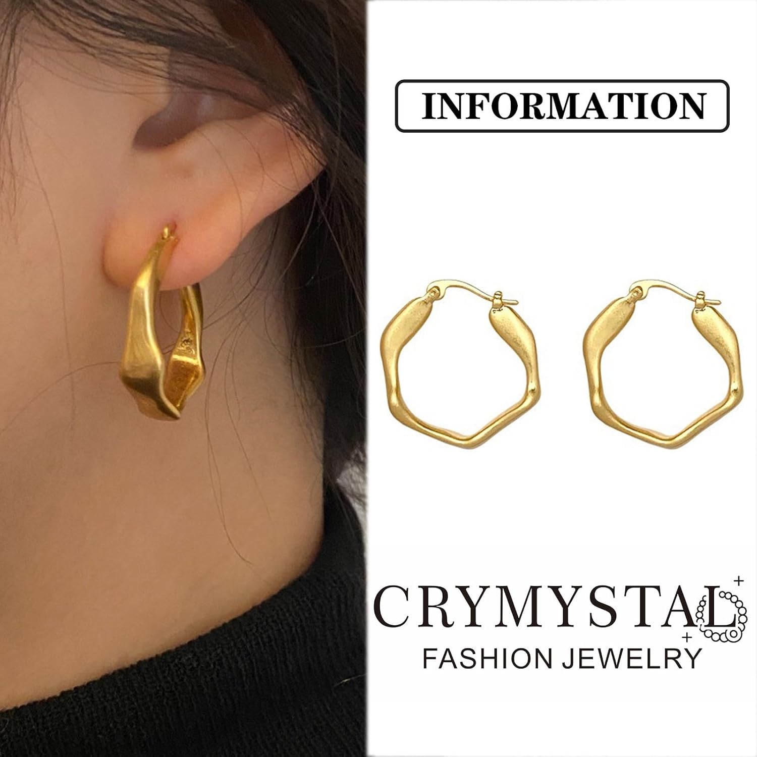 Bohemian Hoop Earrings for Women Gold Circle Hoops Earrings Circle Hoop Drop Earrings Hollow Circle Dangle Earrings Geometric Round Drop Earrings Jewelry for Girls Gifts - Image 5