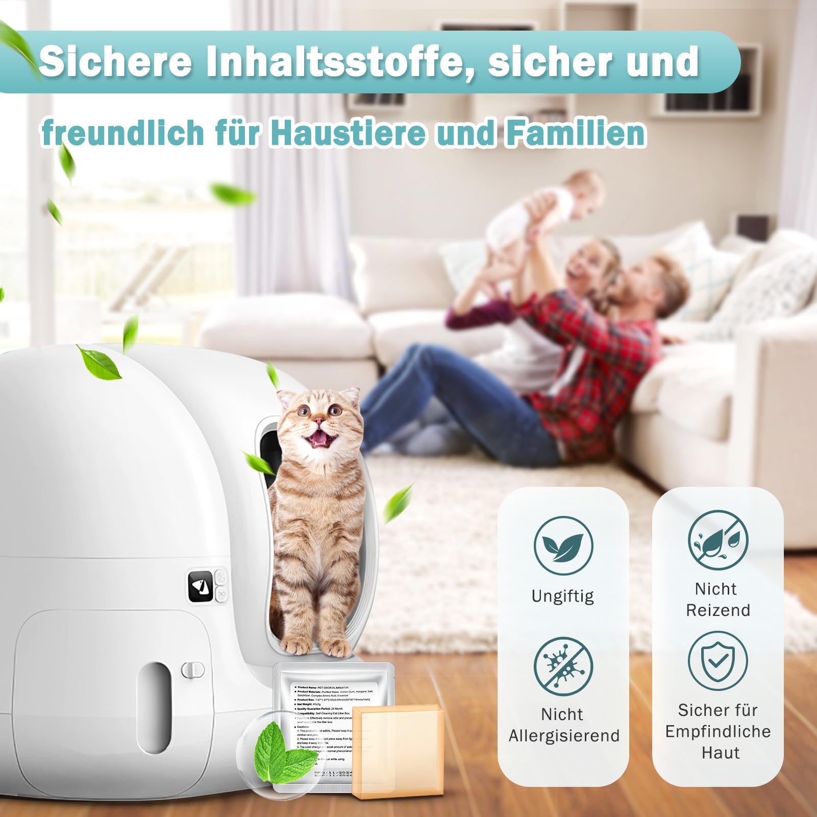 6 x N50 neutralizator zapachów 2.0 do Pura Max & Pura Max 2 – wkłady do usuwania zapachów do samoczyszczących kuwety dla kotów, ekskluzywna kompatybilność, długotrwała kontrola zapachu