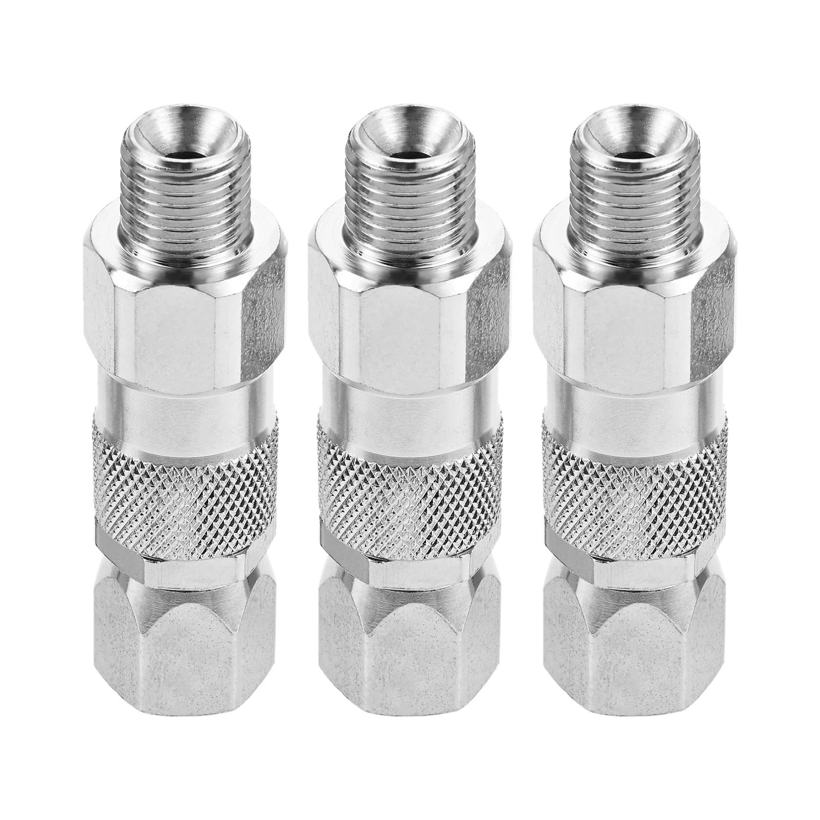 Conector giratorio de 1/4 pulgadas para manguera para PISTOLA DE PULVERIZACIÓN, juntas giratorias 360 ​​grados, accesorio acero inoxidable, 3 uds