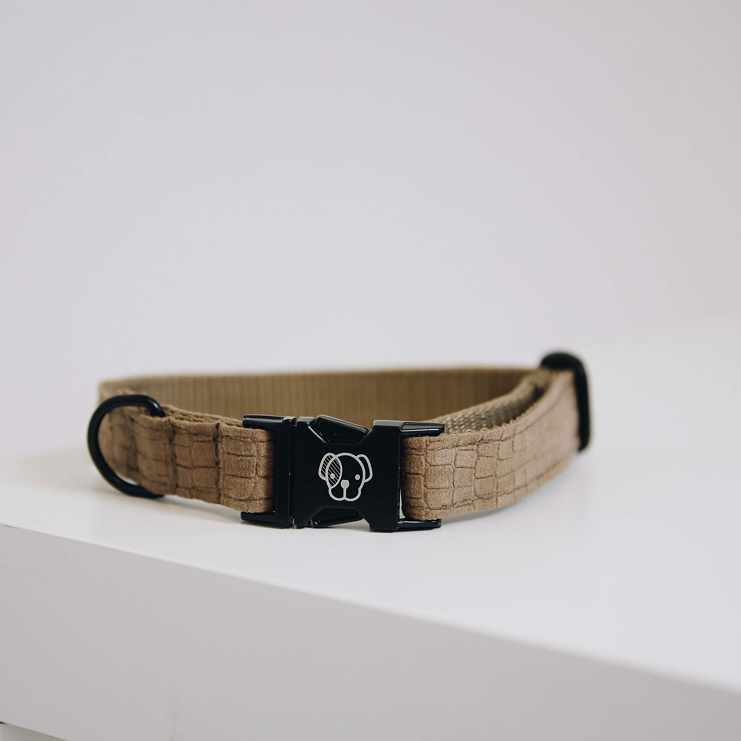 Collier pour chien de haute qualité chic en canvas marron ajustable