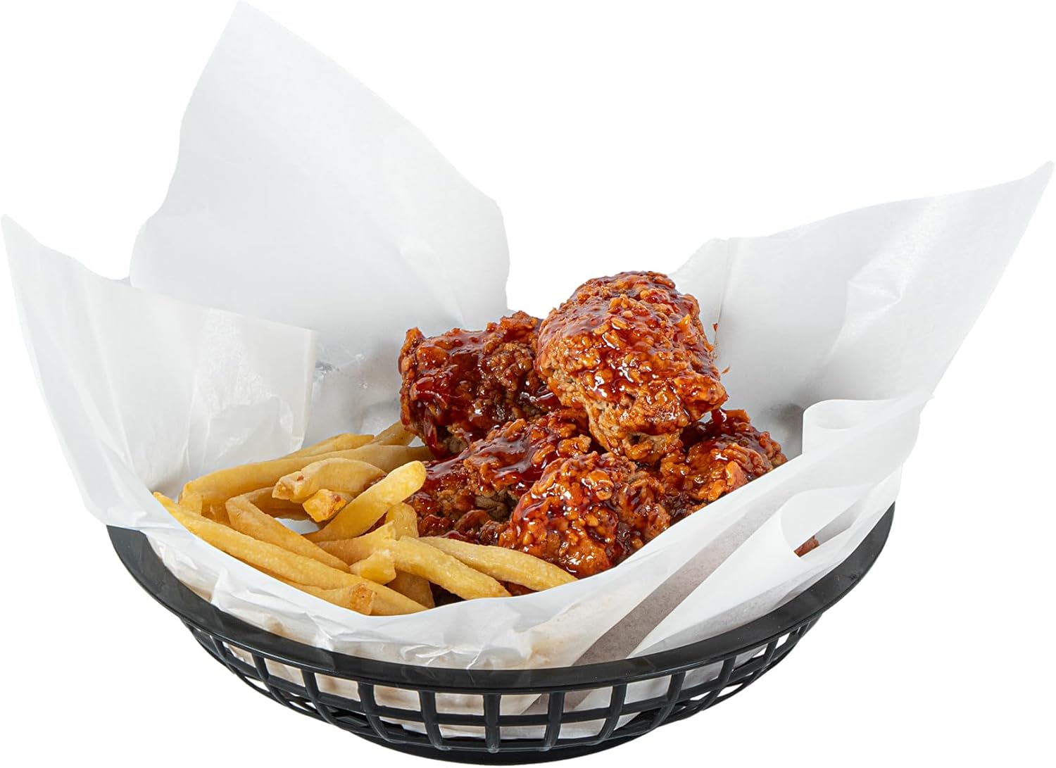 Restaurantware Fast Food Serving Baskets 10 Pack Of 7.87 x 1.97 Inch Round Plastic Bread Fry Deli Baskets Reusable Microwavable Dishwashable Black Serving Trays For Rolls Sandwiches Burgers