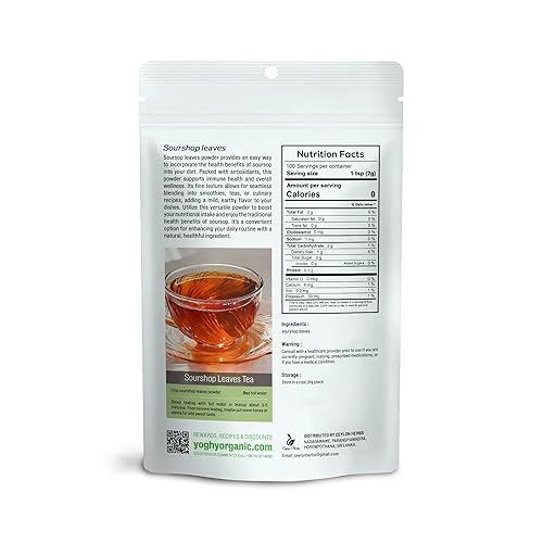 Miniatura 2 de Polvo de hojas de guanábana natural de 7.05 oz - Puro orgánico bien limpio y finamente molido para té hojas saludables