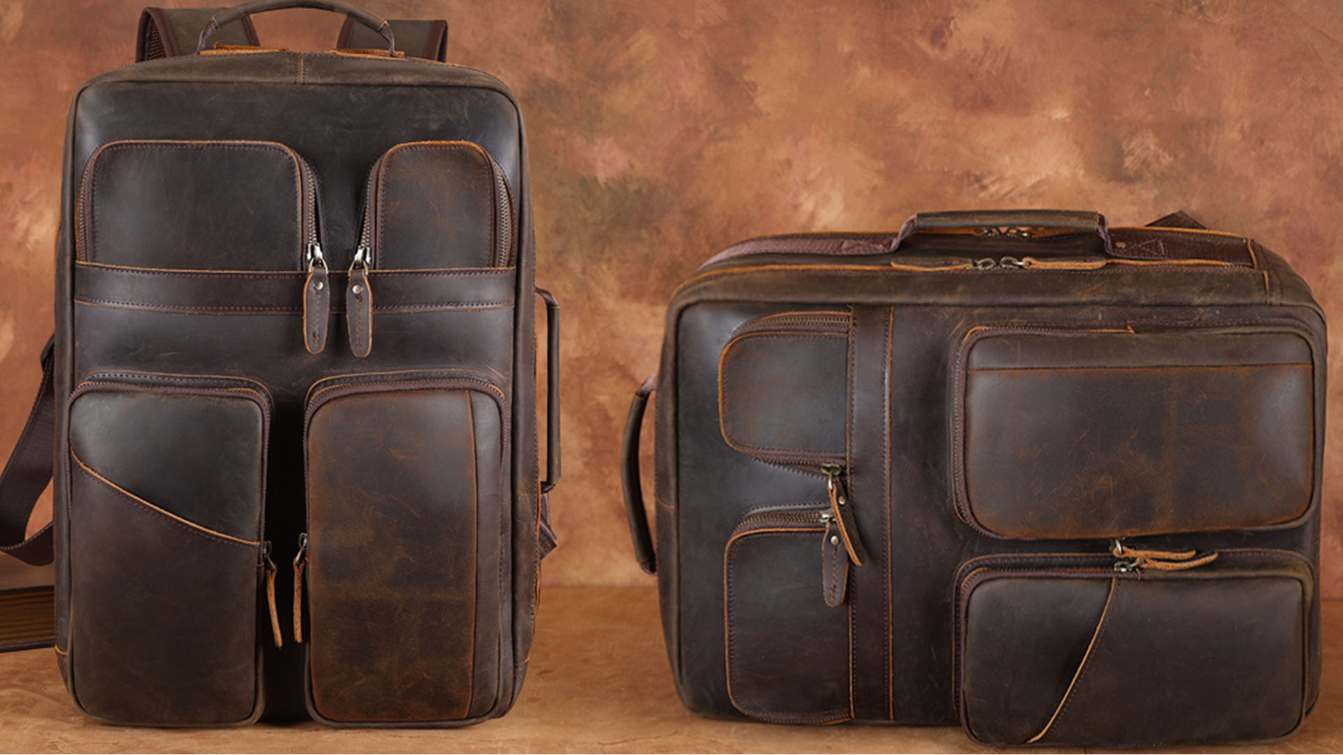 Watch TIDING Vintage Leather 17.3 inch Laptop Backpack for Men on