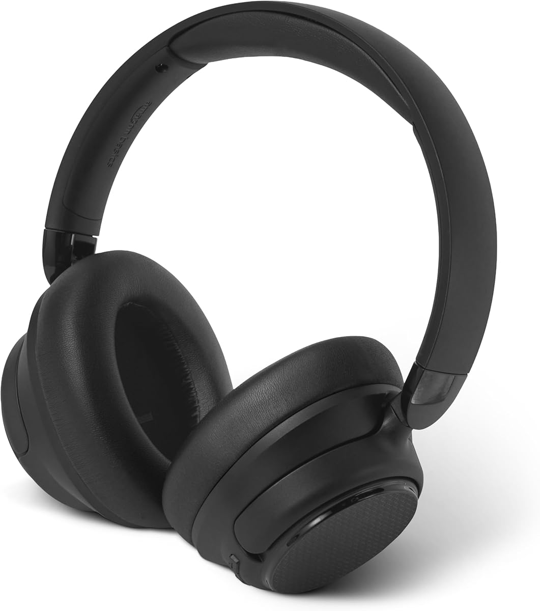 Amazon Basics Hybrid Active Noise Cancelling Headphones, 35 Hours Playtime with ANC on and 45 Hours with ANC Off, Wireless, Over Ear Comfortable Fit, Bluetooth, One Size, Black : Electronics