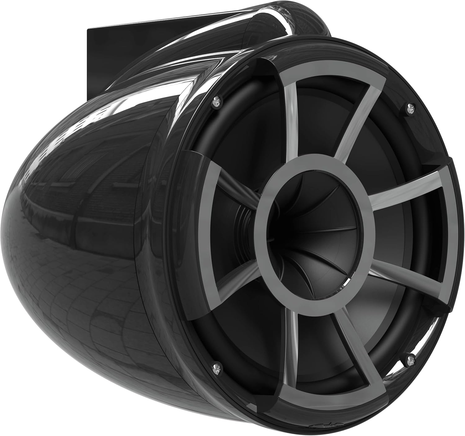 Vinklet view of wet sounds REV 10 B-SXM V2 Tower Speaker with mount