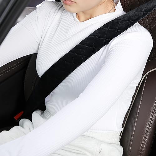 SONAICHTE Almohadillas para cinturón de seguridad de automóvil, fundas para cinturón de seguridad, accesorios de automóvil para interior de mujer,