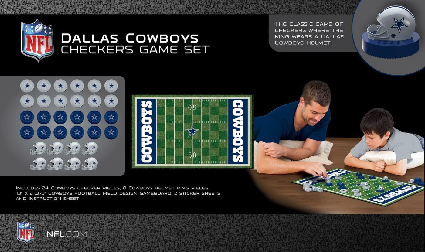 MasterPieces Family Game - NFL Dallas Cowboys Checkers - Officially Licensed Board Game for Kids & Adults : Toys & Games