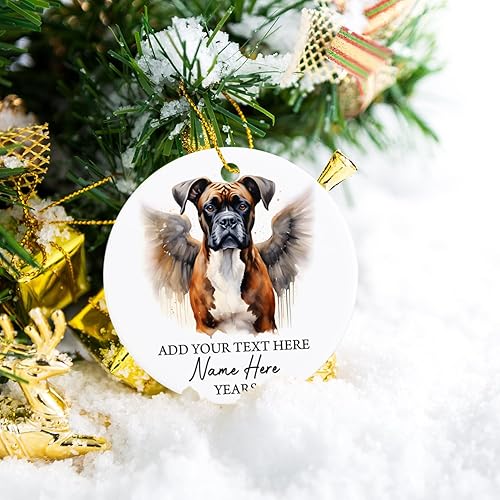 Vista 65 de Adorno conmemorativo personalizado de Bulldog Inglés – Alas de ángel, regalo de Navidad personalizado para perro, mamá y papá Adorno de Bulldog