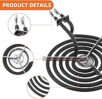 Vista 5 de Bandejas de goteo para quemador de estufa eléctrica WB31M19(20.32 cm) WB31M20(15.24 cm) Quemador de estufa eléctrica de repuesto para parte superior