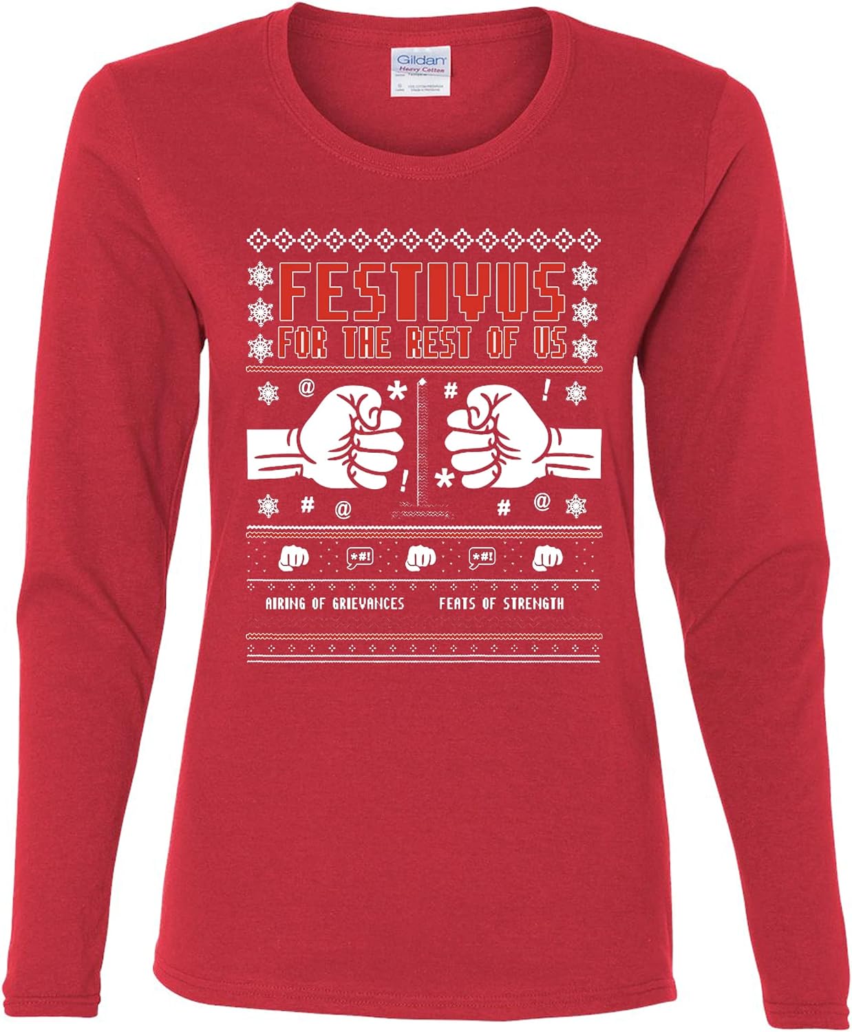 wild custom apparel Festivus for The Rest of Us Ugly Christmas Sweater Womens Long Sleeves