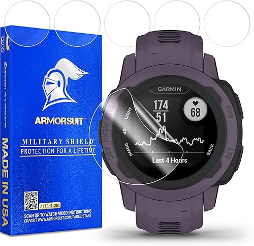 Miniatura 52 de ArmorSuit Paquete de 6 protectores de pantalla para Garmin Forerunner 265 (1.812 pulgadas) MilitaryShield HD Clear Film – Fabricado en Estados