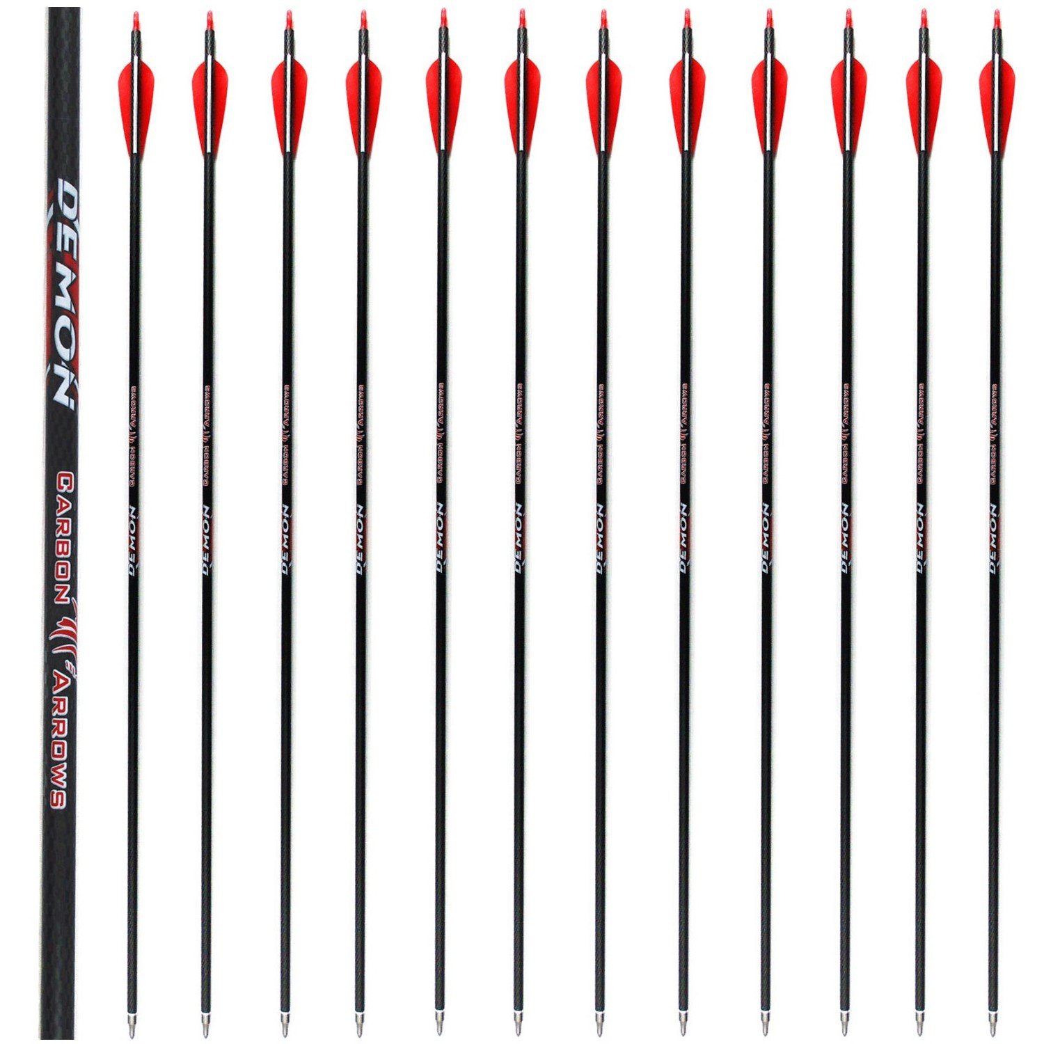 MS JUMPPER Archery Carbon Arrows Hunting Shafts 400 Spine with Plastic Vanes and Field Points for Compound Recurve Bow (Pack of 6)