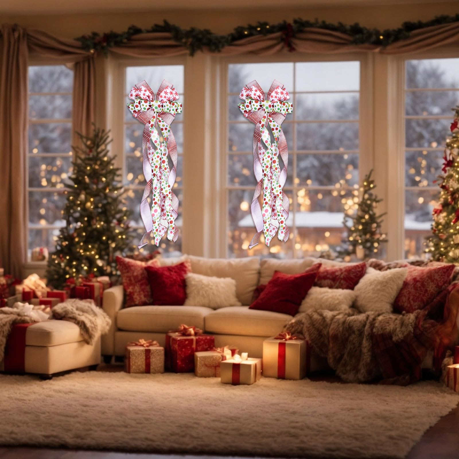 PATIKIL 2 Pezzi Fiocco Grande Per Albero 116cm x 33cm Decorazione