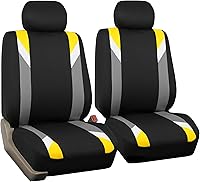 Vista 14 de FH Group - Juego de fundas de asientos frontales de tela para asientos de respaldo bajo con reposacabezas removibles, ajuste universal, compatible