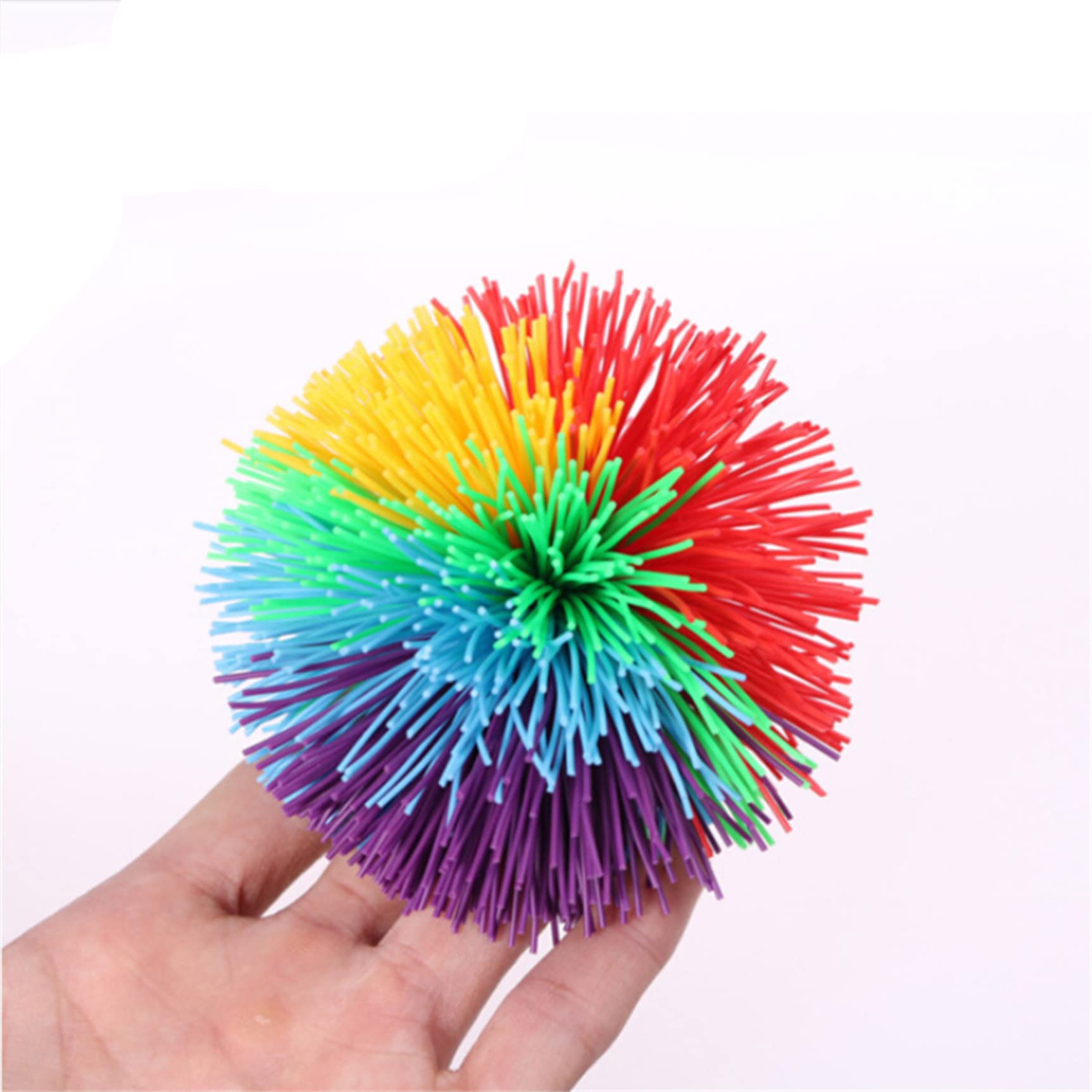 LIUGOU Monkey Stringy Balls, Soft Stress Balls Monkey Balls Sensory Fidgets T-o-ys Colorful Bouncy Pom Ball