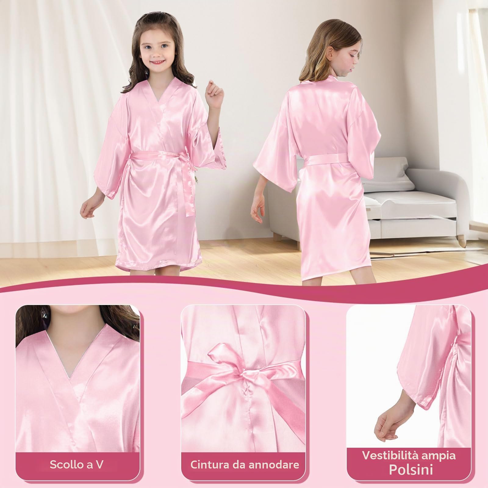 12 pezzi per bambine, in seta, kimono, compleanno, per bambini, spa, feste, matrimoni, feste, fiori, ragazze