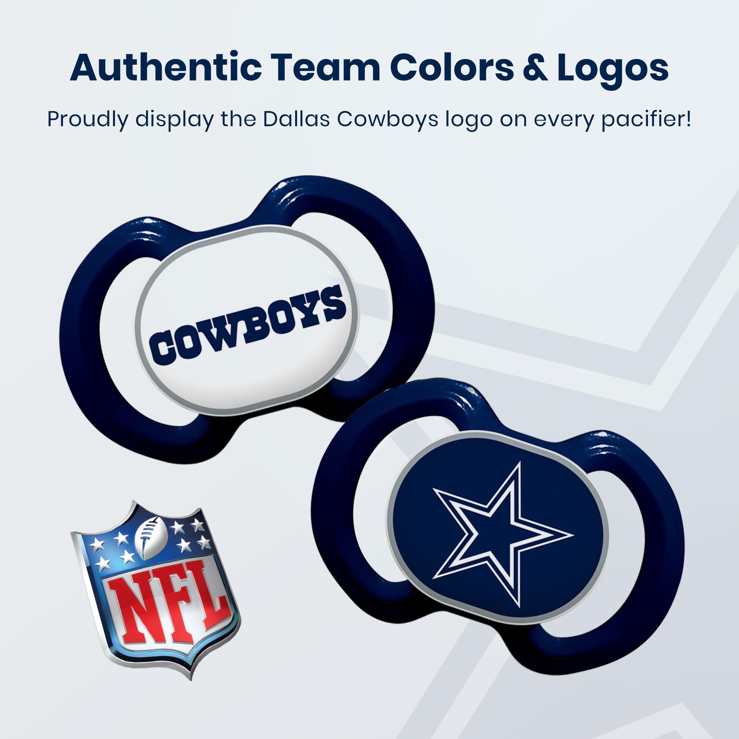 Baby Fanatic NFL Dallas Cowboys Schnuller, Einheitsgröße, Teamfarbe