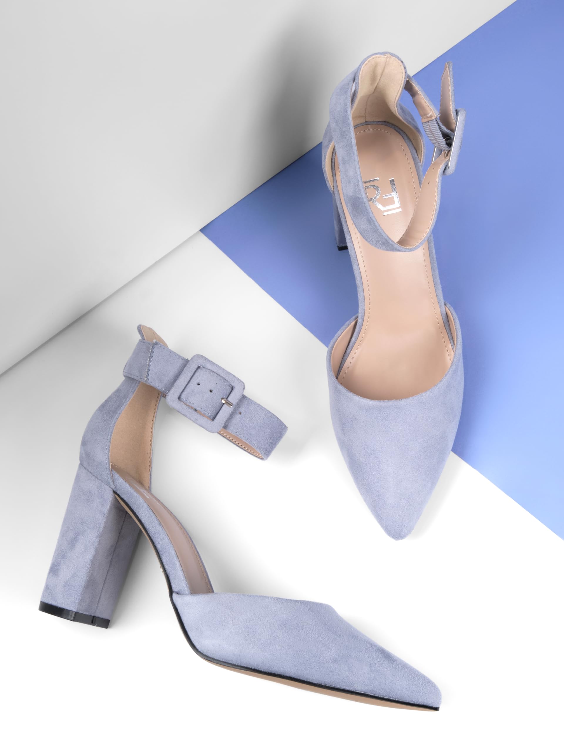 Scarpe con Tacco, Décolleté Donna, Nere/Bianche/Verde/Rosa/Blu/Lila/Beige/Menta/Fucsia/Rosso, 8.5 cm Tacco Largo, Slingback, Ecopelle/Ecopelle Scamosciato, Cinturino sul Retro, 2062A