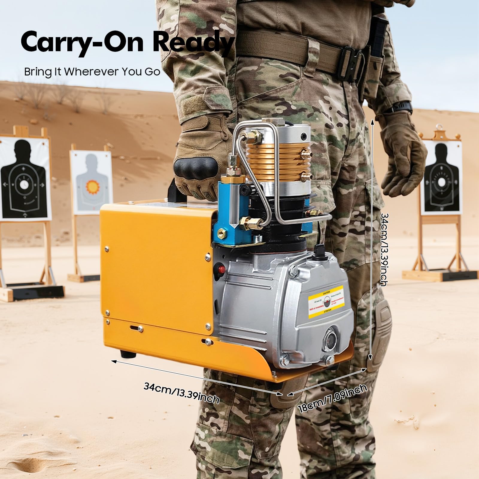 Compresor PCP, 300 bares de alta presión con bomba de motor subacuático y manguera de salida, presión ajustable 0-30 MPA, 2800 rpm, para botellas de buceo, rifles de aire