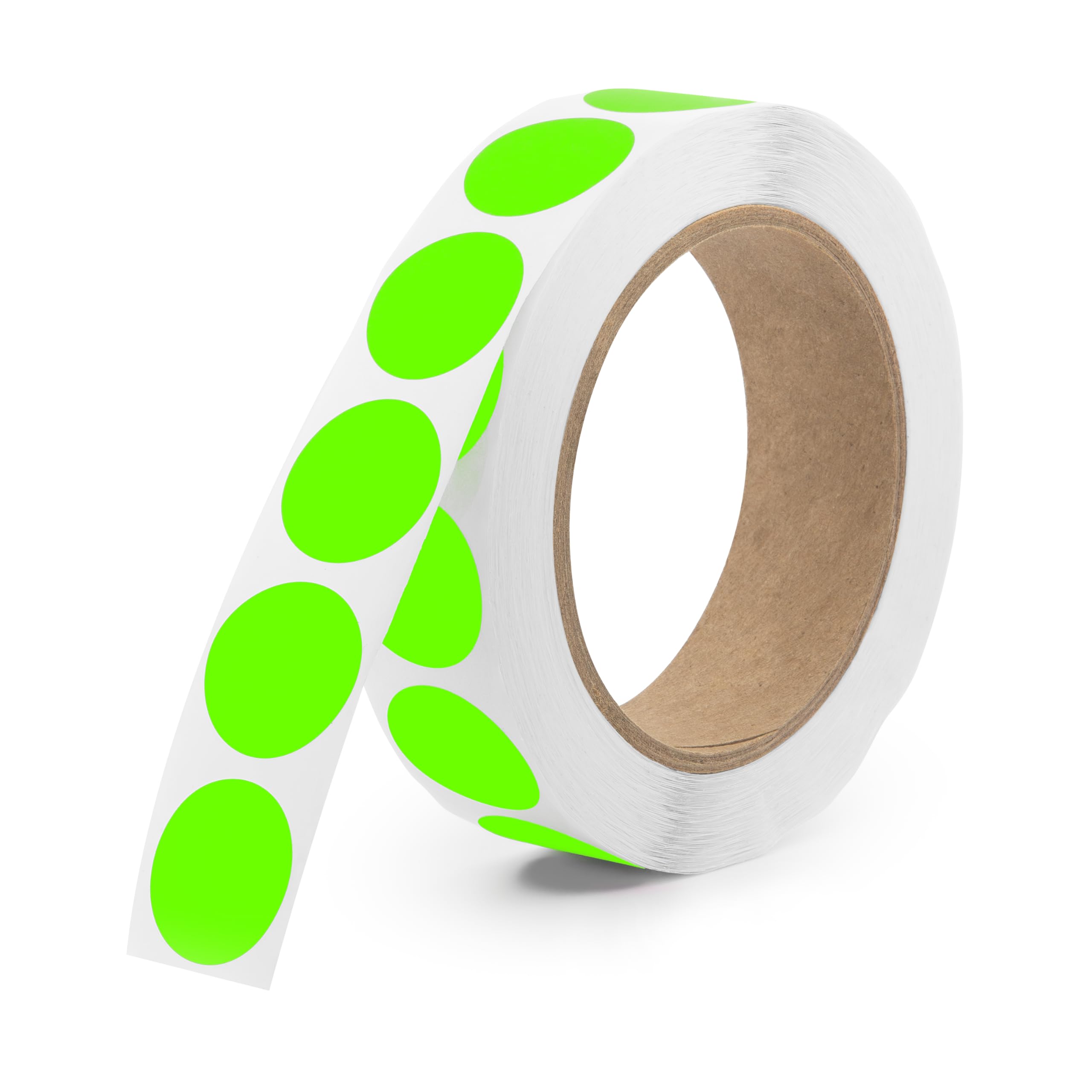 Fluorescent Green 1-Inch Circle Dot Stickers – 1,000 Round Strong Adhesive Labels per Roll, Colored Stickers for Garage Sale Price Tags, Classroom,