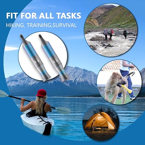 Miniatura 4 de WeKnife Silbato de emergencia, supervivencia fuerte, silbato de seguridad al aire libre de titanio, explosión fuerte con paracaídas para kayak,