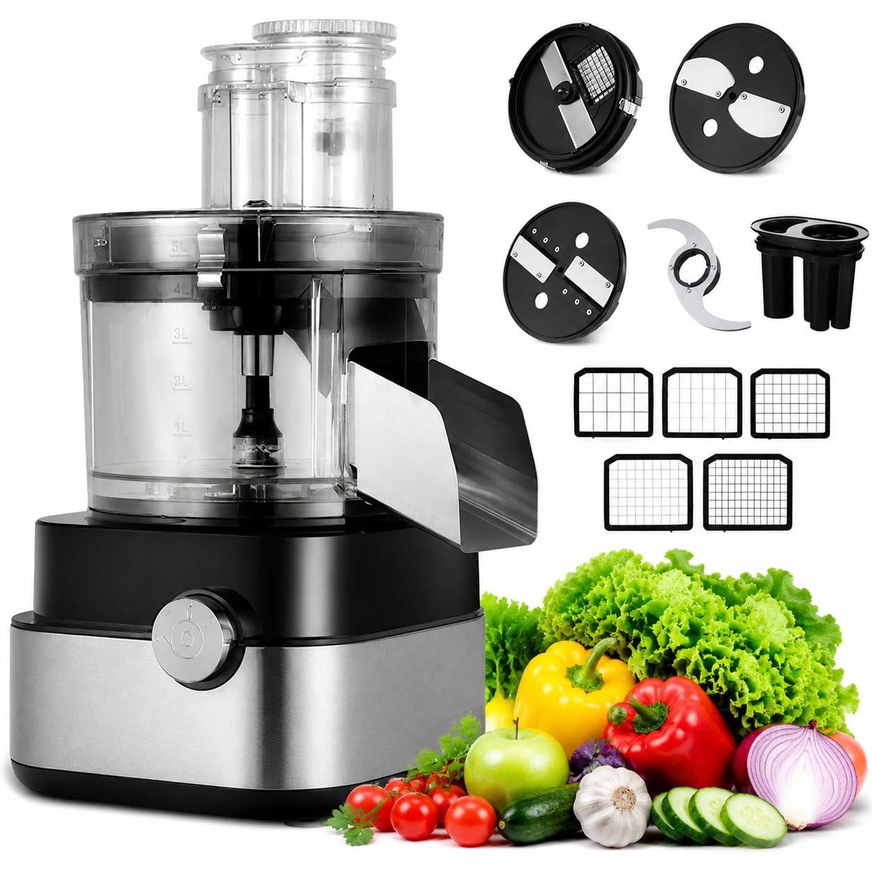 Tritatutto elettrico for verdure, robot da cucina | Tritatutto for frutta e verdura a forte durezza for ristoranti, mense