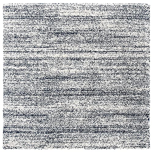 Image of Modern Handwoven Shaggy Area Rectangular Rug & Carpet For Bedroom, Living Room, 6X9 Feet, Navyblue /Mustard /Turquoise