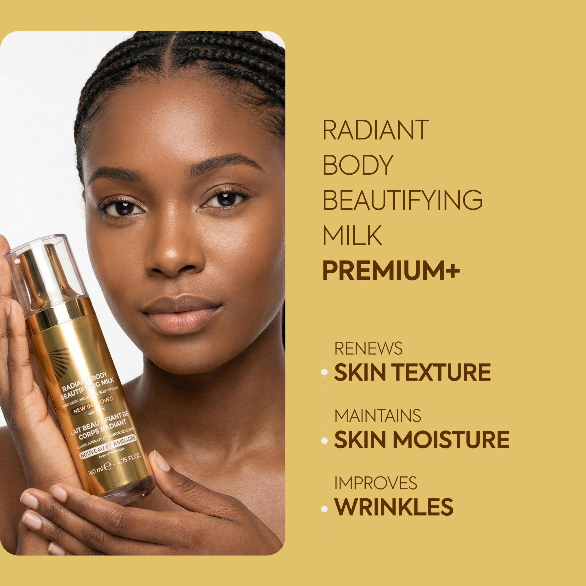 Makari Premium+ Body Brightening Beauty Milk (135 ml) | Anti-Aging-Körperlotion | Erweicht und glättet die Haut, hilft Verfärbungen und dunkle Flecken zu verringern, verbessert Leuchtkraft und
