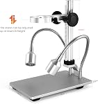 Andonstar AD106S USB Digital Microscope with 4.3 inch LCD Screen, 200X for Circuit Board Soldering, Coin Microscope Camera with 8 Adjustable LED Lights, Metal Stand, Windows Compatible