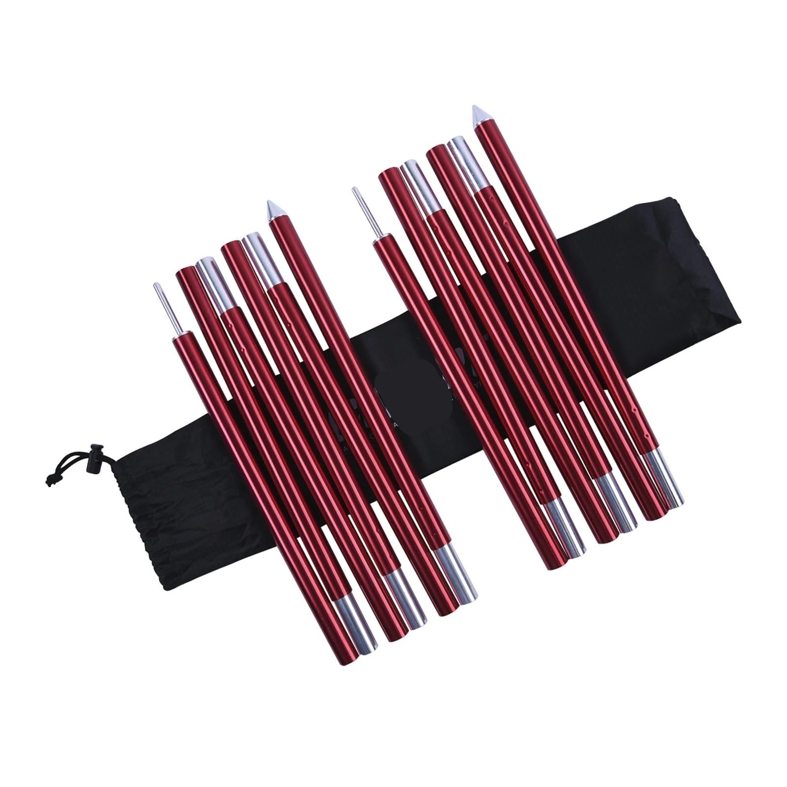1 Paar 12 Abschnitte Leichte Zeltstange,8 M 7705 Aluminium-Planenstange Zeltstangen Zubehör mit Taschen for Outdoor-Camping