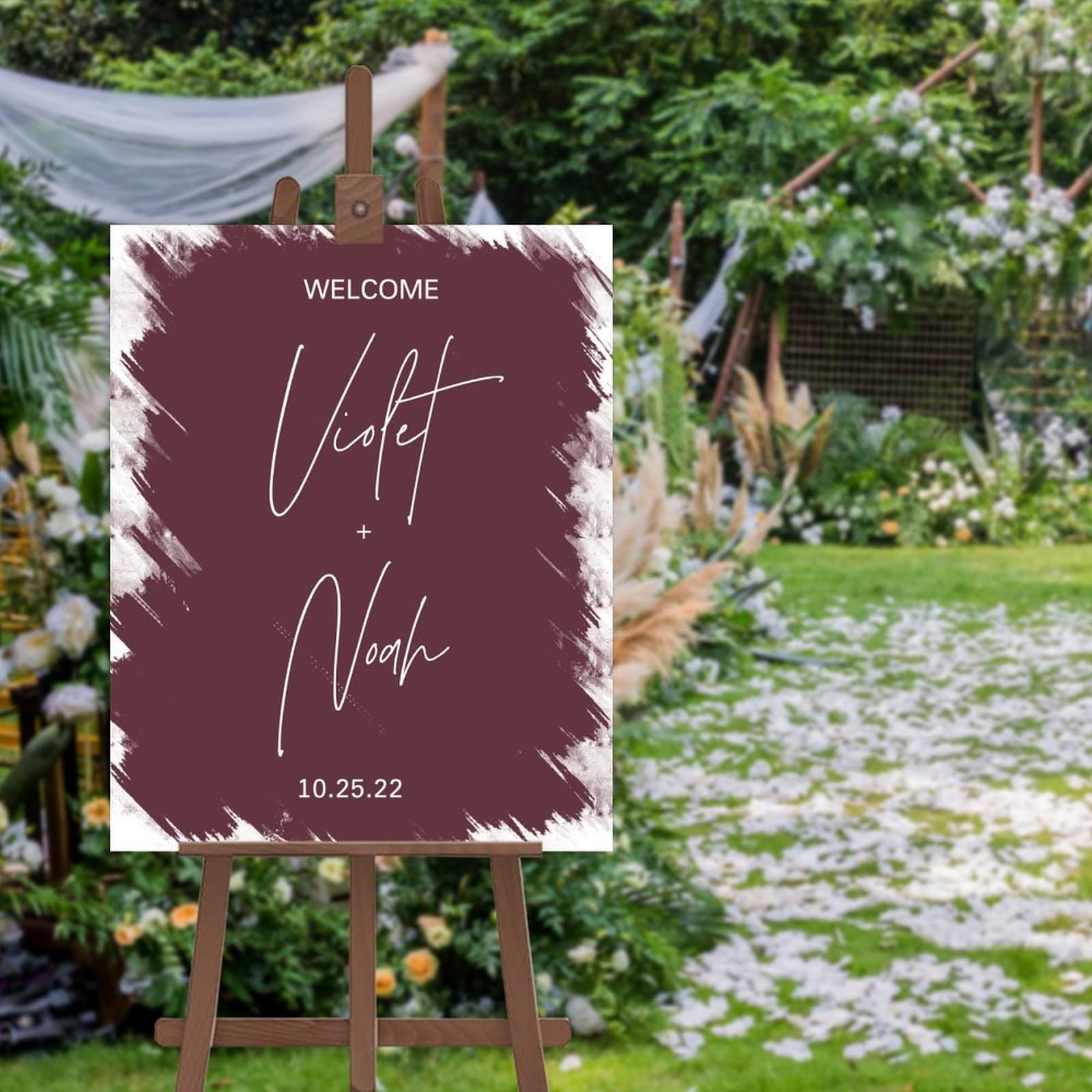 Panneau de bienvenue personnalisé sur mesure pour n'importe quel nom de bienvenue - Pour mariage, fiançailles, mariage, pendaison de crémaillère, cadeaux de 45,7 x 61 cm
